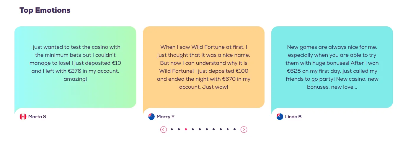 Excited player celebrating a win at Wild Fortune mobile casino